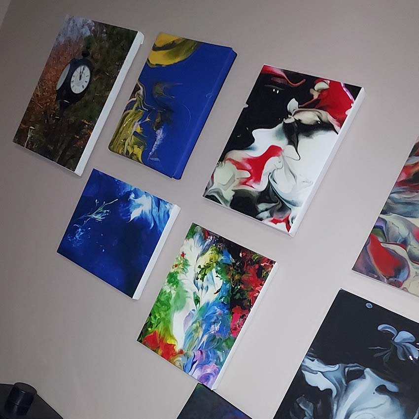 Canvas printed wraps on a wall